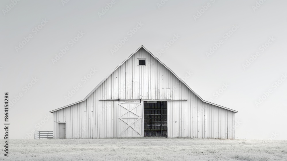 A barn set against a simple background, emphasizing its clean lines and traditional role in agriculture. A barn set against a simple background, emphasizing its clean lines and traditional role in agriculture.