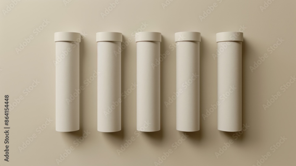 Mailing tubes with a minimal design on a simple background. The clean lines emphasize their practicality for shipping and storage. Mailing tubes with a minimal design on a simple background. The clean lines emphasize their practicality for shipping and storage.