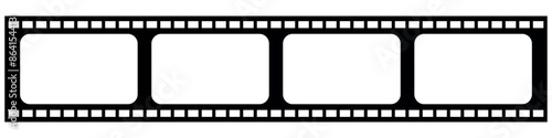 Movie strip. Black filmstrip vector illustration isolated on white background.