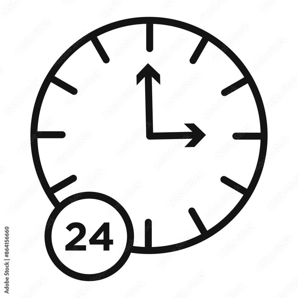 24-Hour Time Icon for Clock and Time Management 24-Hour Time Icon for Clock and Time Management