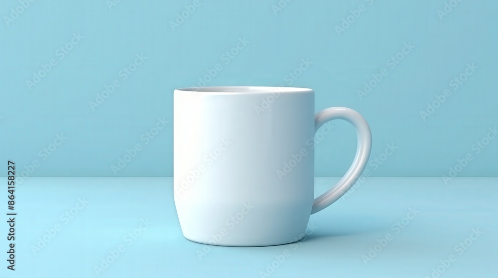 Fototapeta premium White Mug on a Blue Background