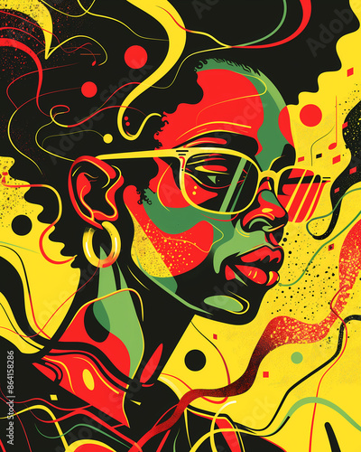 African American woman, abstract wallpaper