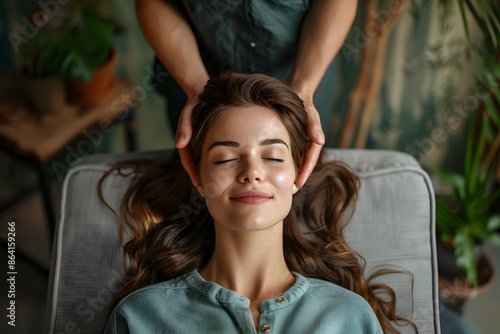 Relaxing Head Massage in a Tranquil Spa Setting © Valentin