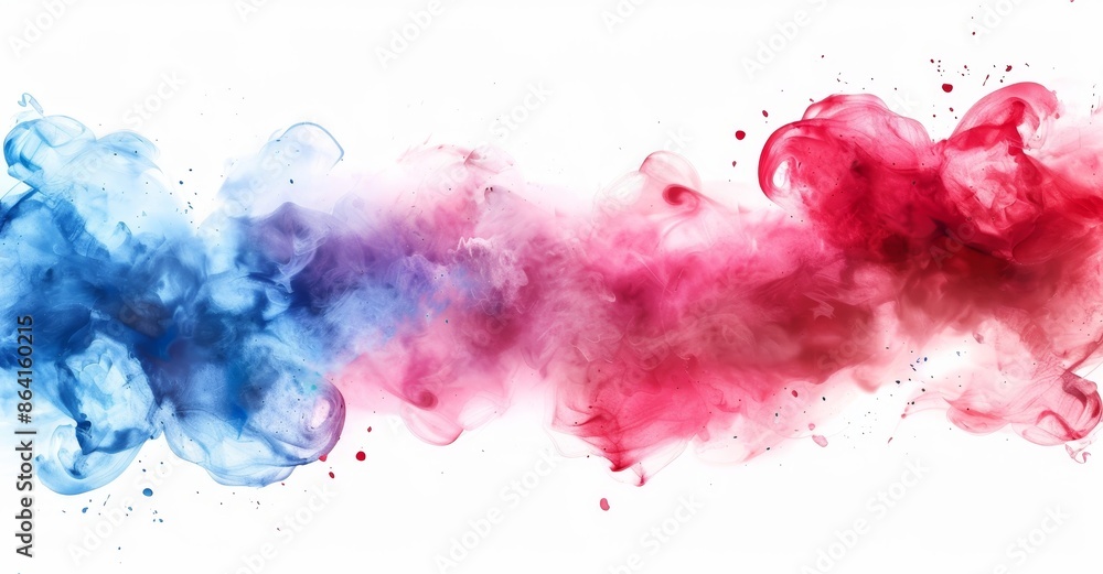 An abstract water color splash of blues, pinks, and purples on a white background An abstract water color splash of blues, pinks, and purples on a white background
