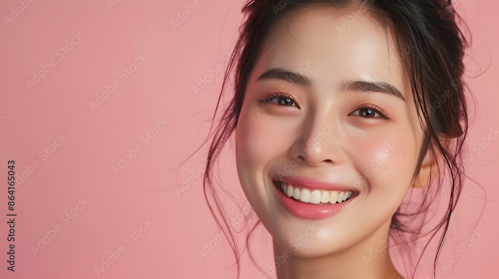 Confident and Joyful Young Asian Woman Smiling Cheerfully Confident and Joyful Young Asian Woman Smiling Cheerfully