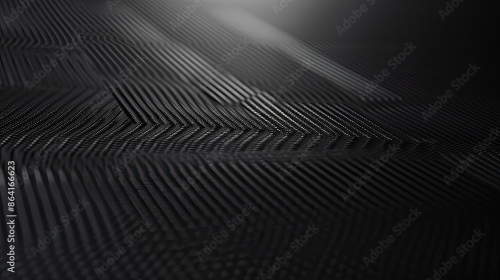 Naklejka premium A subtle geometric texture, predominantly black with gentle gradients, perfect background. The shapes are soft and barely visible, creating an elegant and professional look