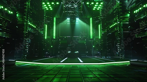 Electronic Stage with Daz3D Style Lights, Nu Group Design, Horizon Views, Award-Winning Precision