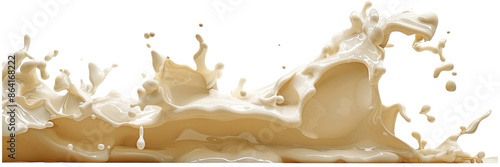 A creamy splash forming intricate shapes, on a transparent background photo