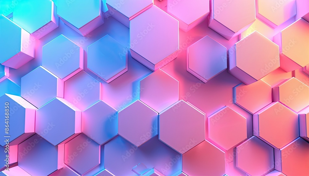 banner showing a Digital hexagons pattern abstract background, orchid funk and neon textures flat lay banner showing a Digital hexagons pattern abstract background, orchid funk and neon textures flat lay