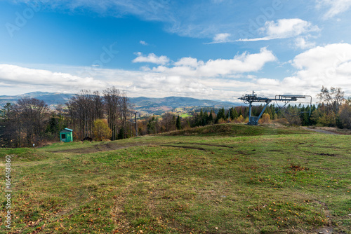 Wielki Soszow in autumn Beskid Slaski mountains on polish - czech borders photo