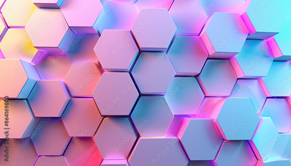 banner showing a Digital hexagons pattern abstract background, orchid funk and neon textures flat lay banner showing a Digital hexagons pattern abstract background, orchid funk and neon textures flat lay