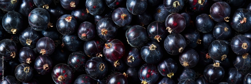 Blackcurrant texture background, Ribes nigrum fruits pattern, black currant mockup, cassis banner, black berries Blackcurrant texture background, Ribes nigrum fruits pattern, black currant mockup, cassis banner, black berries