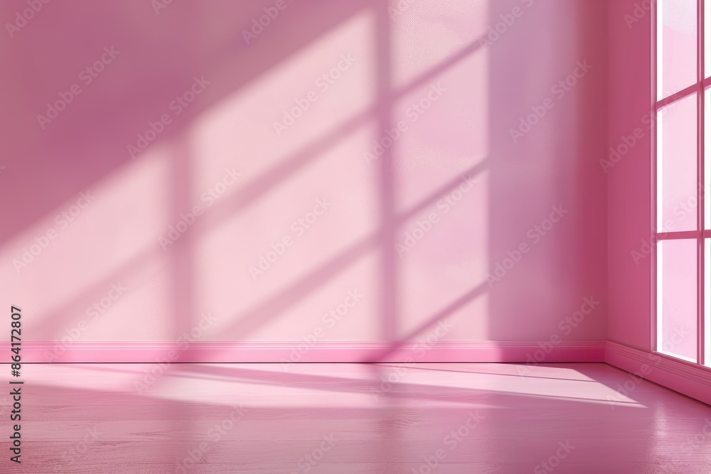 Empty light pink wall with beautiful chiaroscuro. Elegant minimalist background for product presentation. Empty light pink wall with beautiful chiaroscuro. Elegant minimalist background for product presentation.