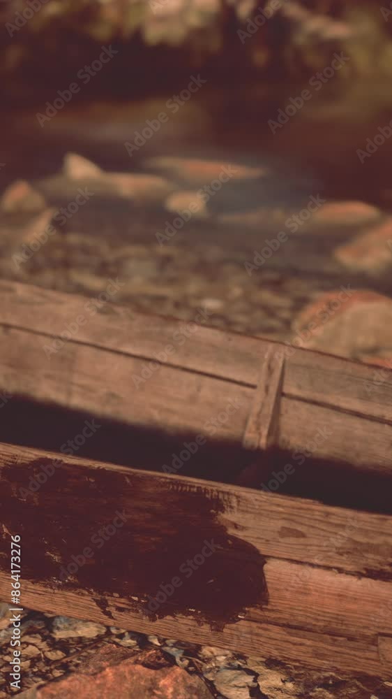Old Wooden Boat on River