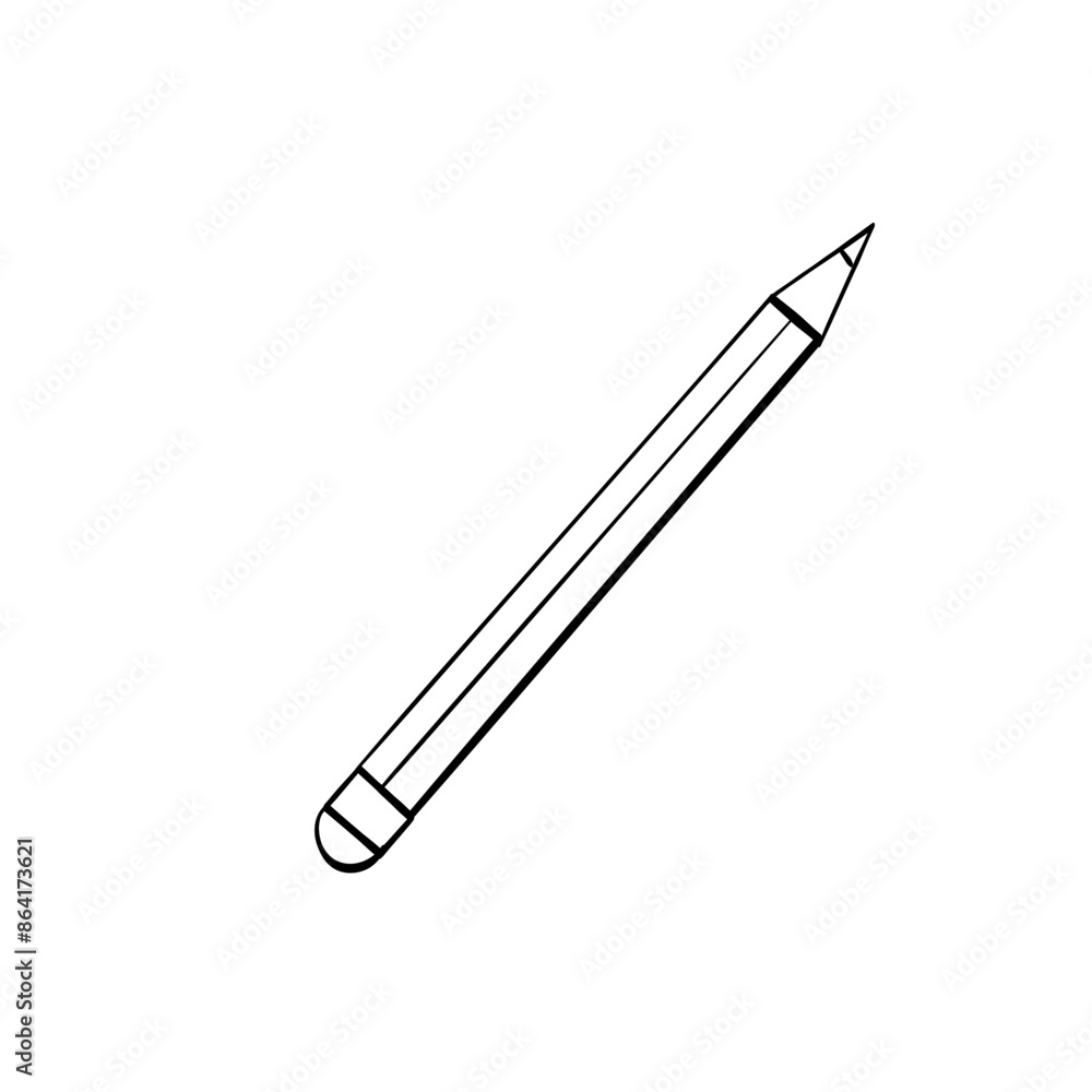 Pencil icon in doodle sketch lines. Pencil icon in doodle sketch lines.
