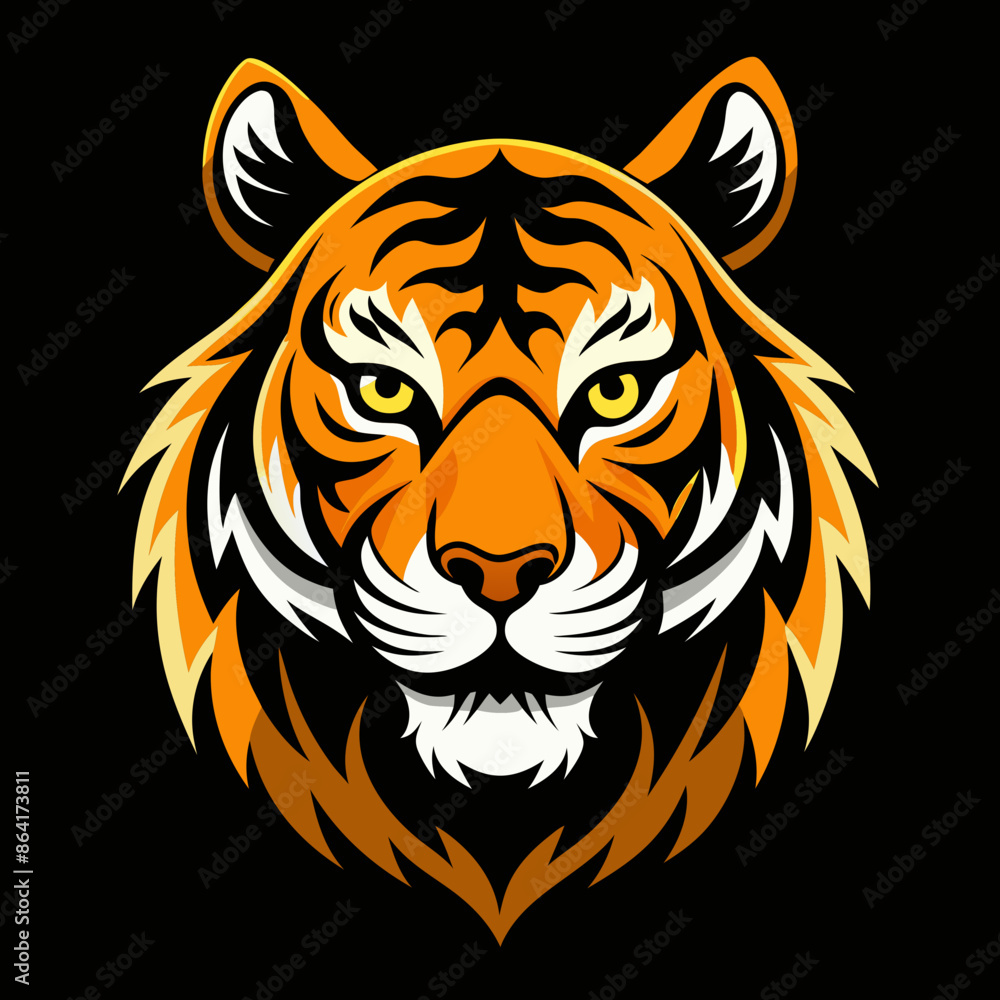 The tiger head vector illustration The tiger head vector illustration