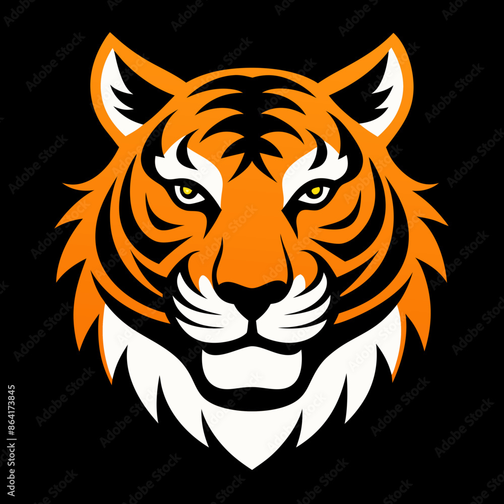 The tiger head vector illustration The tiger head vector illustration