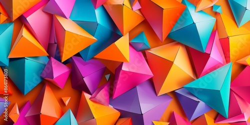 Colorful Triangles Creating Vibrant Geometric Art