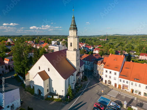 Panorama of the town of Gryfów Śląski in western Poland on the Kwisa River photo