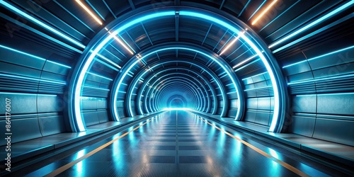 Futuristic tunnel with light trails , technology, future, neon, abstract, speed, motion, glow, tunnel, sci-fi, energy