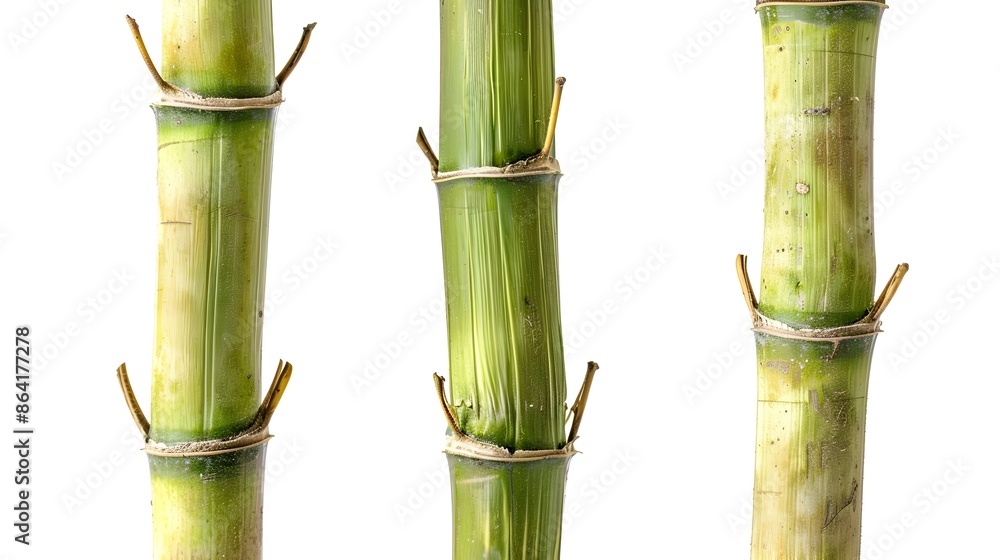 Minimalist close-up view of green bamboo stalks in natural environment Minimalist close-up view of green bamboo stalks in natural environment