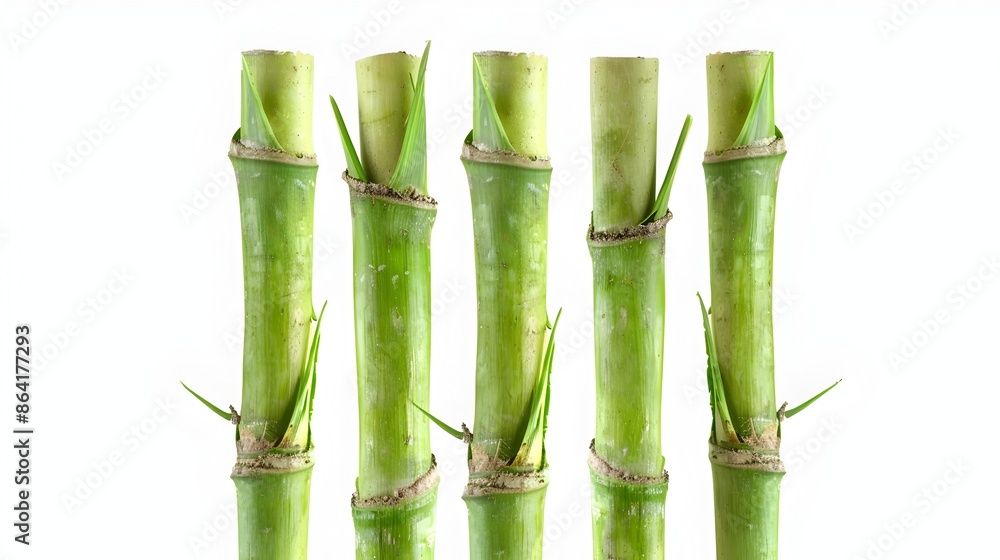 Fototapeta premium Minimalist Bamboo Shoots in Natural Environment