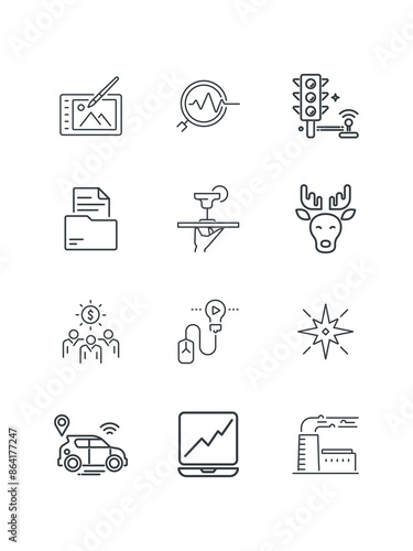 Backpack, Calendar, Diploma, Direction, Heartbeat, Highlighter, Instant, set of icons, vector illustration