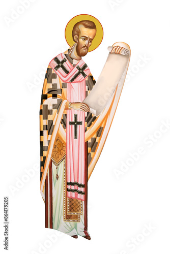 John Chrysostom in Byzantine style isolated