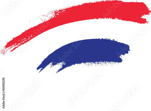Blue, white and red colored, as the colors of the national flag of France. Flat vector illustration.