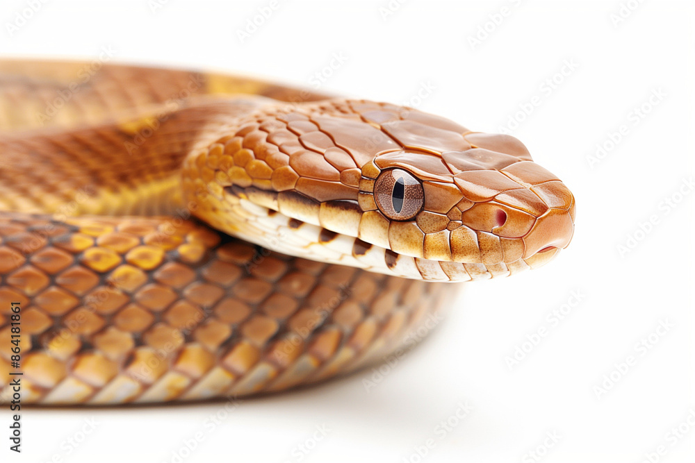 Fototapeta premium A high-resolution image of a snake on a white background, perfect for educational, scientific, and wildlife-themed projects.