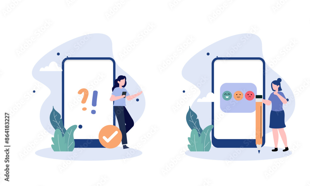 Feedback and review concept illustration vector Feedback and review concept illustration vector