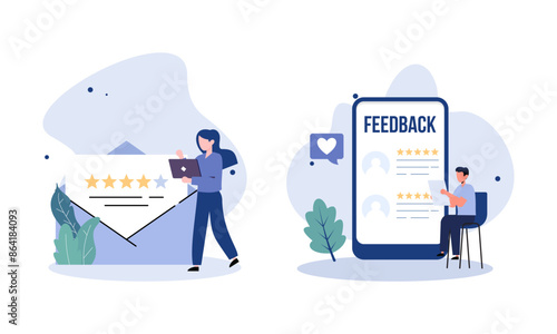 Feedback and review concept illustration vector