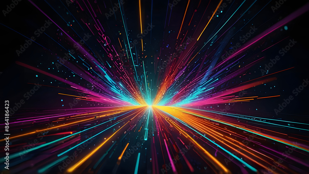 An entrancing audio visualizer pulses with vibrant neon glows on a dark, abstract background, creating an immersive experience for the viewer. An entrancing audio visualizer pulses with vibrant neon glows on a dark, abstract background, creating an immersive experience for the viewer.