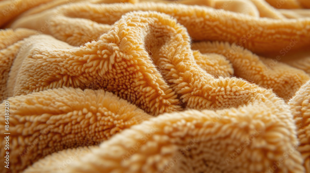 Close-up of brown shaggy blanket fabric texture. Close-up of brown shaggy blanket fabric texture.