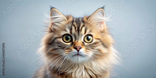 Cute fluffy cat with oversized adorable eyes, fluffy, pet, feline, adorable, kitten, whiskers, big eyes, furry, domestic