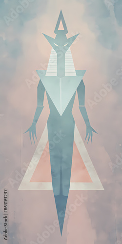 Ancient Egyptian God Goddess - Modern Abstract Illustration