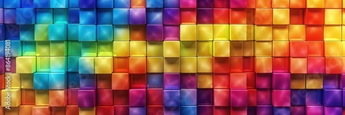 Colorful Abstract Cubes Mosaic