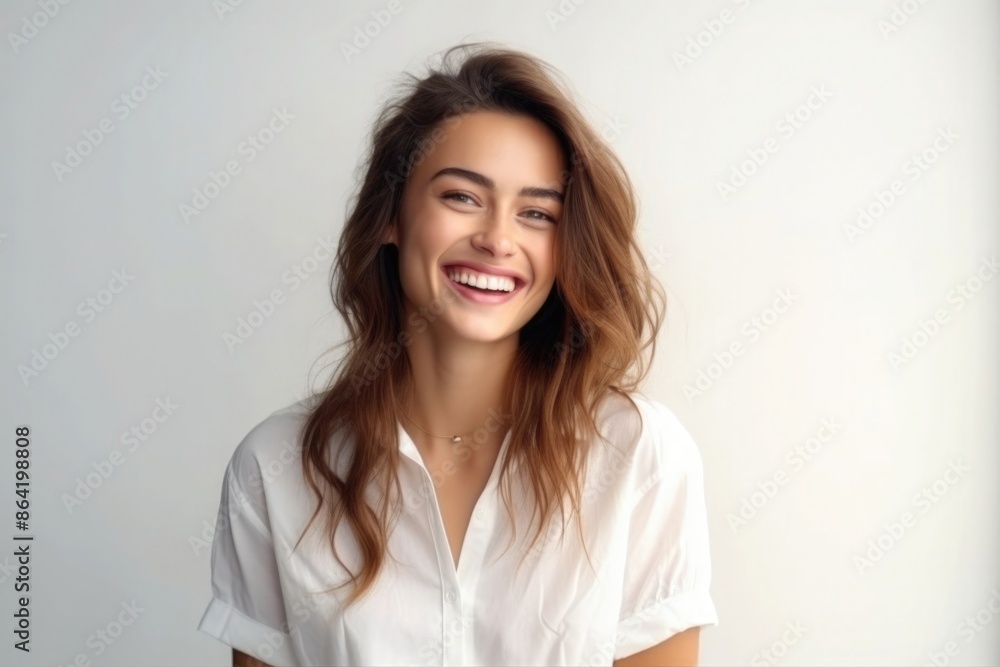Young woman smiling over isolated background Young woman smiling over isolated background