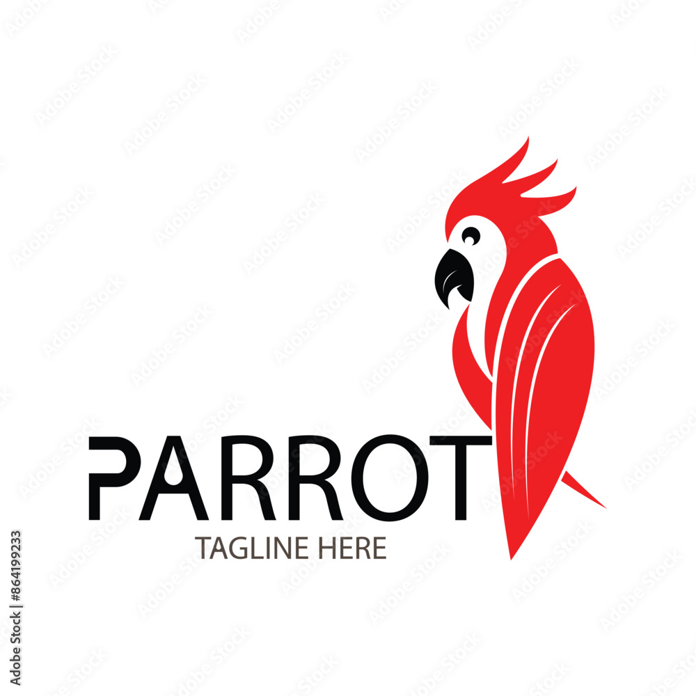 Fototapeta premium parrot logo design illustration on white background