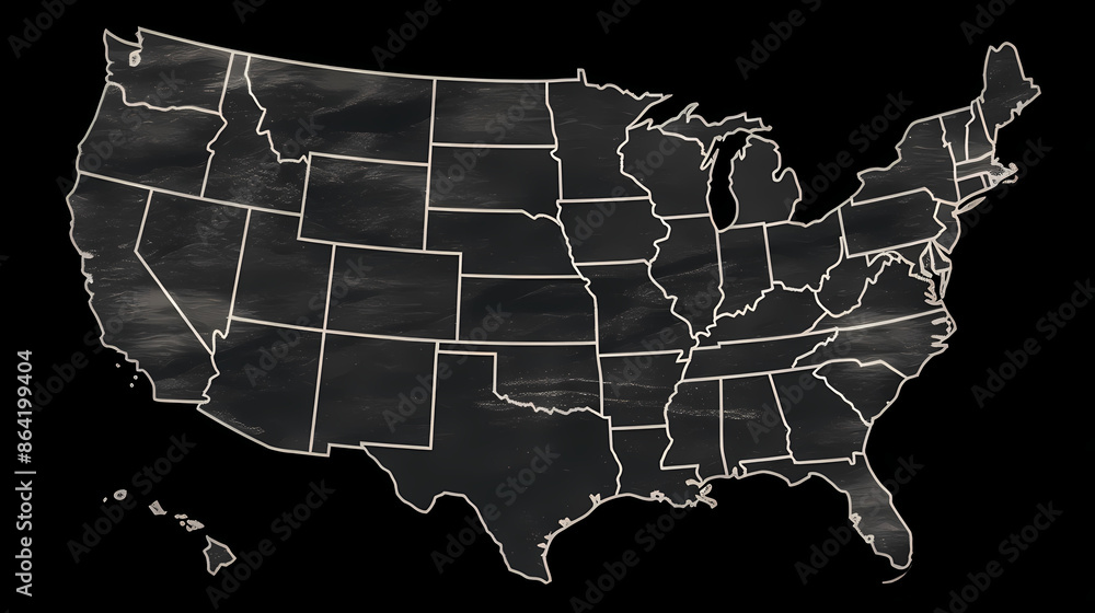 Obraz premium Silhouette chalk USA vector image