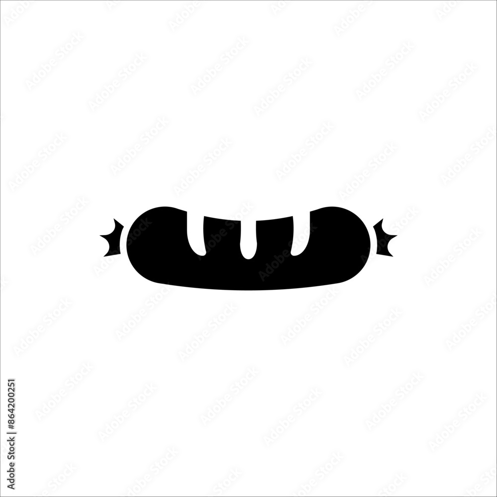 Sausage vector icon. Editable vector stroke sausage icon on white background. Sausage vector icon. Editable vector stroke sausage icon on white background.