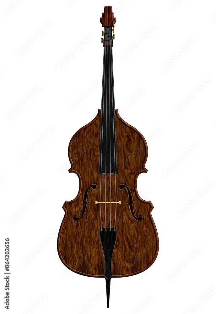 Fototapeta premium Stand up bass on transparent background (PNG). Concert/event poster, flyer, background etc. Design element for notices, announcements, posters, flyers, handbills, stationery, websites & more.