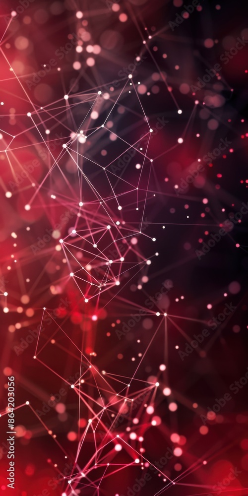 Dynamic Red Network with Glowing Nodes and Connections Dynamic Red Network with Glowing Nodes and Connections