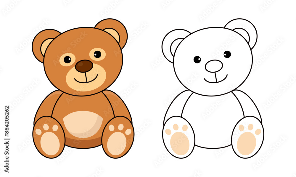Obraz premium Doodles classic brown teddy bear