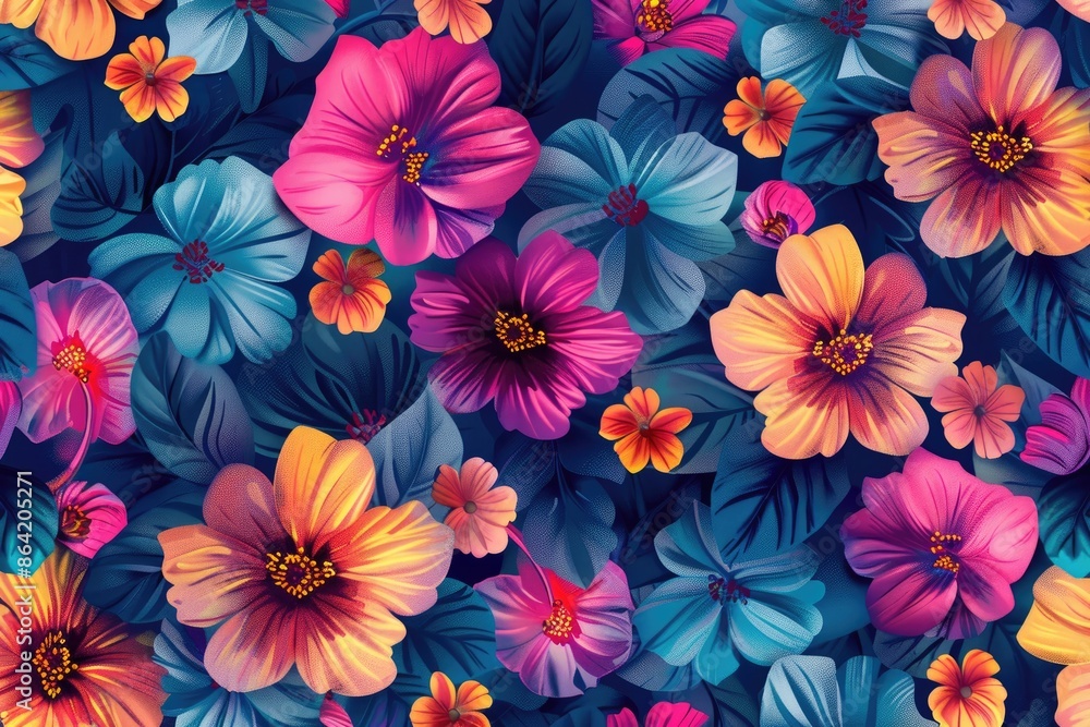 Classic and Vibrant Flower Designs Seamless Pattern Classic and Vibrant Flower Designs Seamless Pattern