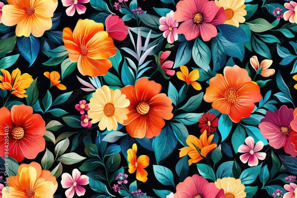 Classic and Vibrant Flower Designs Seamless Pattern Classic and Vibrant Flower Designs Seamless Pattern
