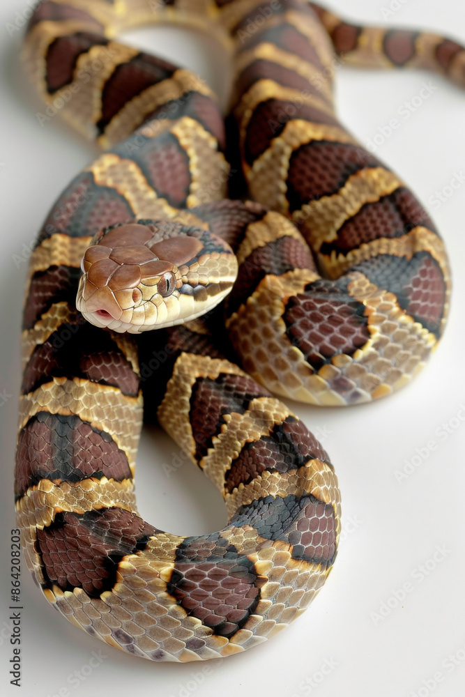 Venomous pit viper native to America, known as water moccasin, found in swamps and waterways. Venomous pit viper native to America, known as water moccasin, found in swamps and waterways.