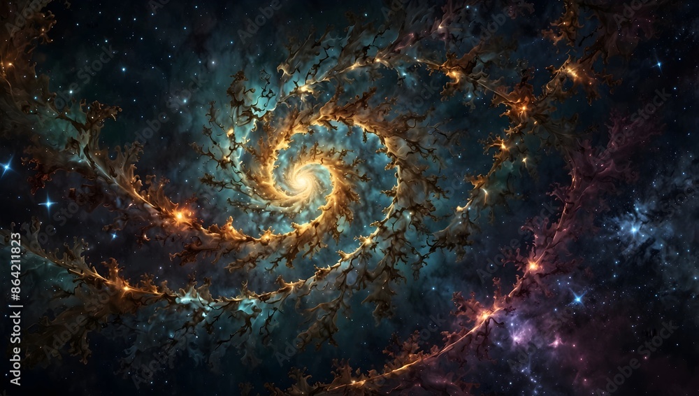 The depths of a fractal galaxy where stars spiral endlessly ai_generated The depths of a fractal galaxy where stars spiral endlessly ai_generated