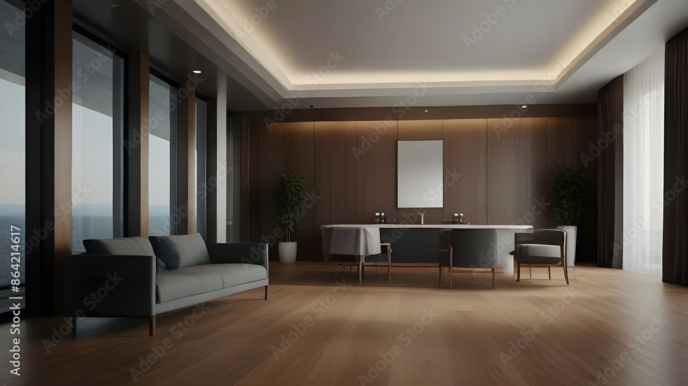 modern office interior with reception and sofa for waiting area modern office interior with reception and sofa for waiting area