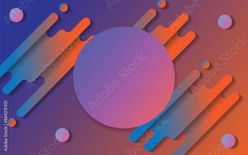 Geometric abstract background. Color gradient, gradation soft light circle. Color light empty concave surface. Template background backdrop desktop wallpaper bubbles. ESP 10.Vector illustration